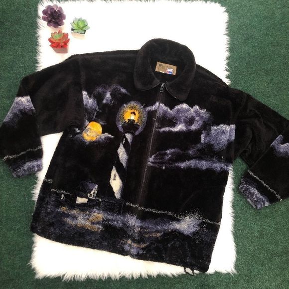 Vintage Bear Ridge Lighthouse Fleece Jacket - Picture 4 of 15